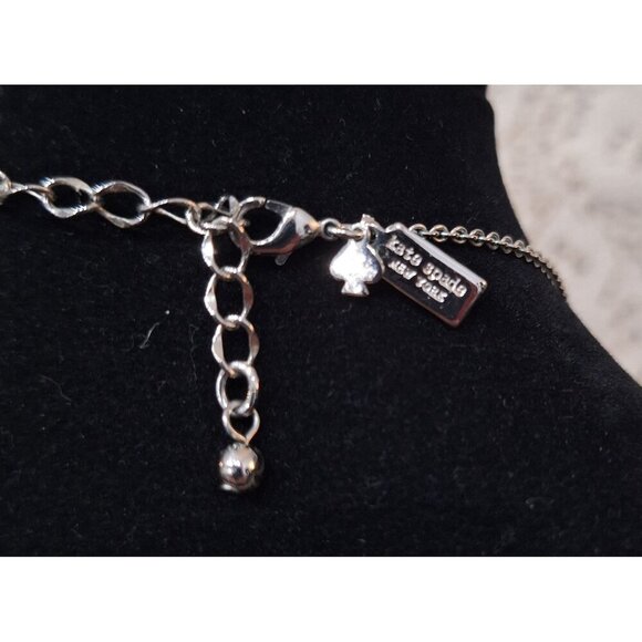 EUC Kate Spade Silver-Tone Light the Lanterns Pave Necklace (includes bag) - Picture 4 of 4